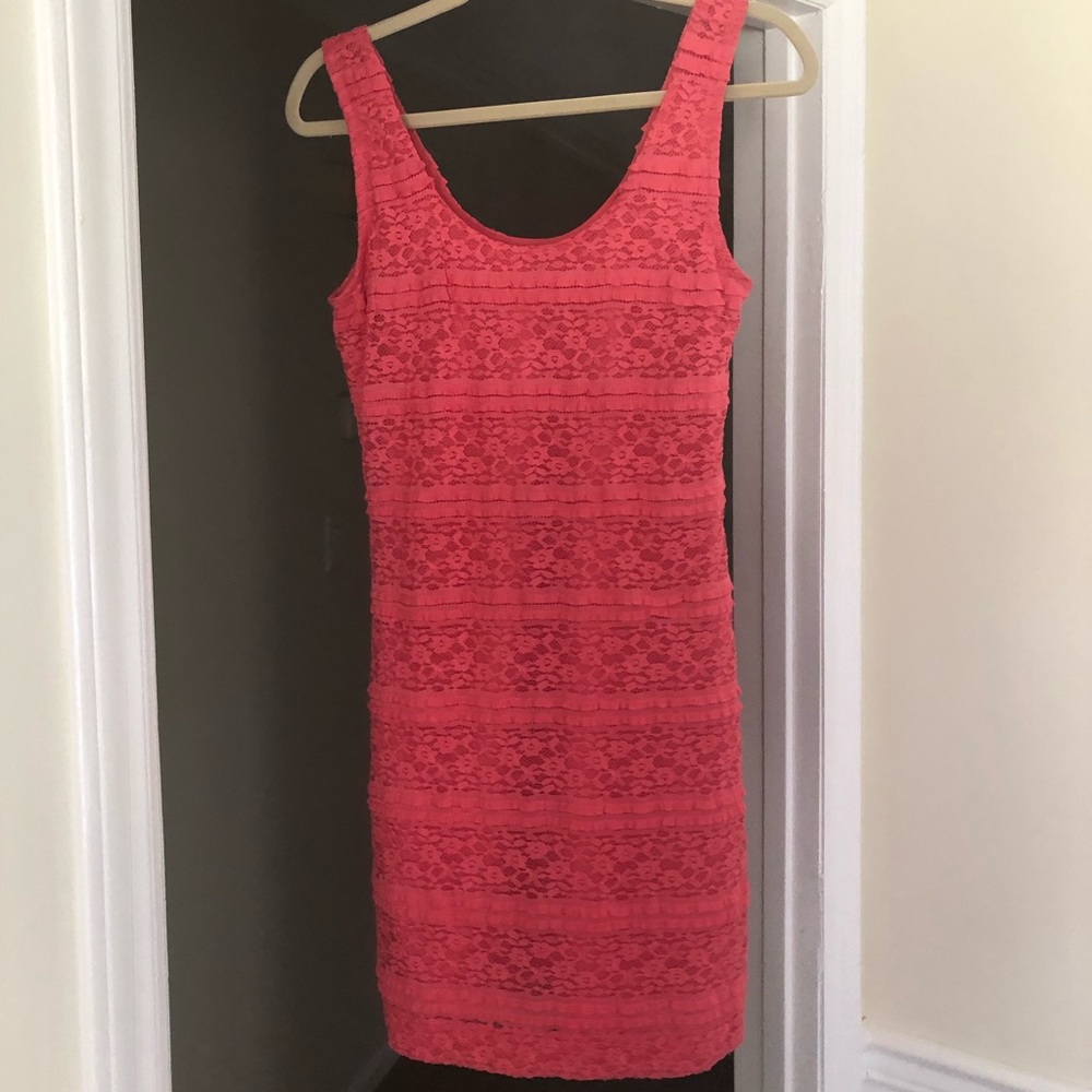 Coral dress, worn only once